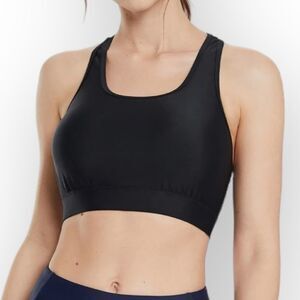 Baleaf Flyleaf UPF50+ Swim Bra Sports Bra 42 Women’s Anthracite Black Lined Logo